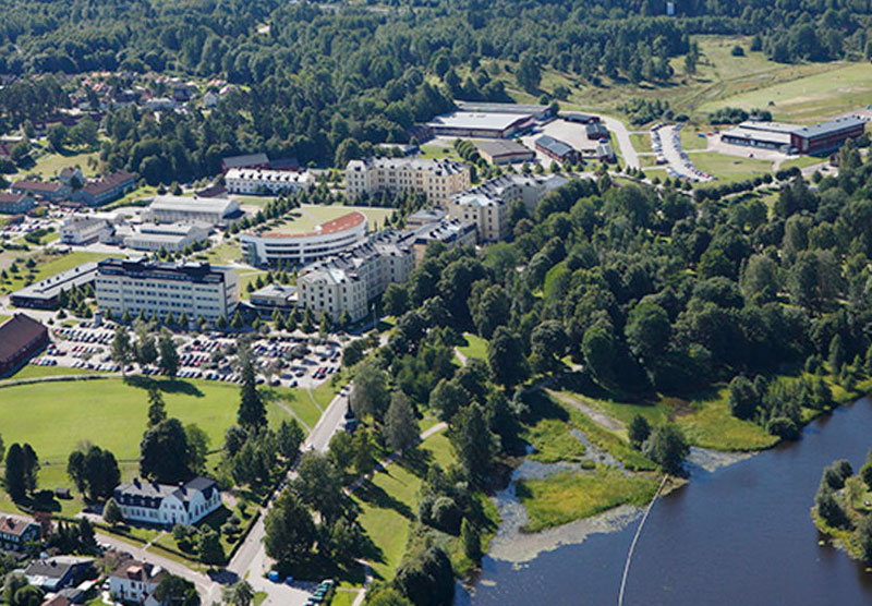 flygbild över campus Högskolan i Gävle 