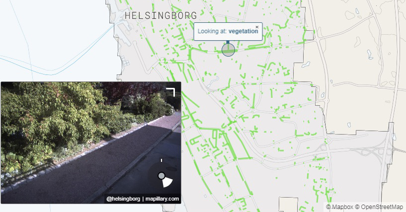 Gröna staden Helsingborg - karta och gatuvy