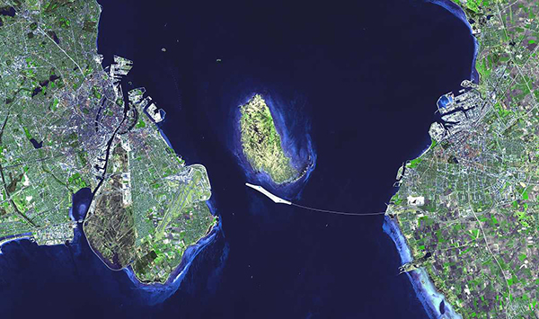 Satellitbild Öresund Öresundsbron