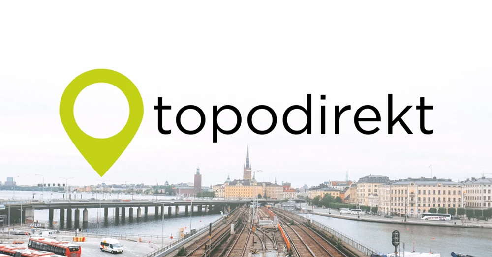 TopoDirekt logotyp över Slussen i Stockholm